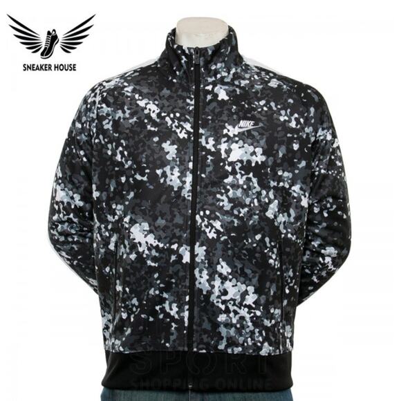 NIKE Sportswear Men's Black Camo Track Jacket - size Medium - Picture 1 of 6